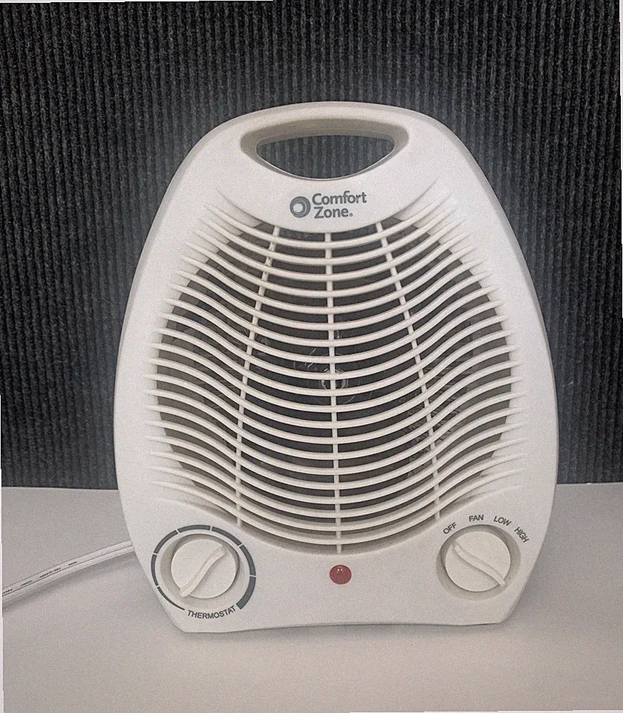 1,500-Watt Electric Portable Fan Heater with Adjustable Thermostat Indoor White
