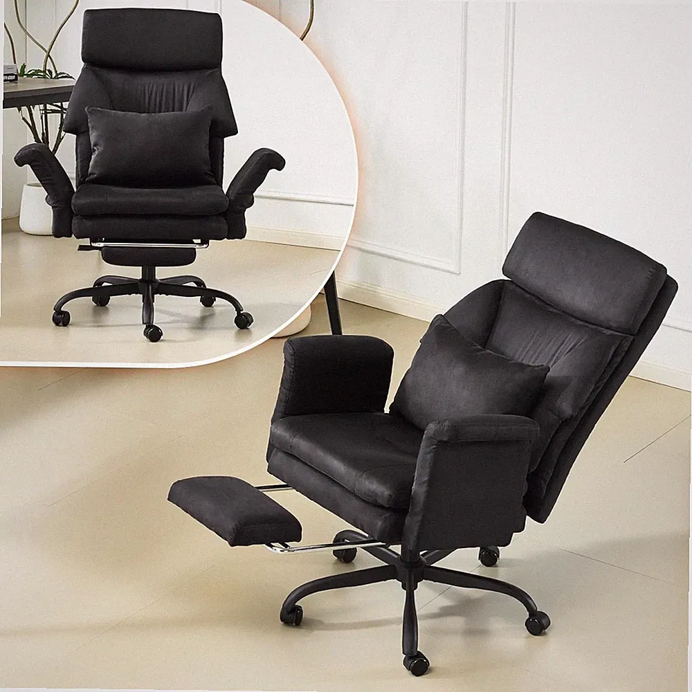 100-130° Reclining Tall Office Chair with Foot Rest & Adjustable Armrests, Ergon