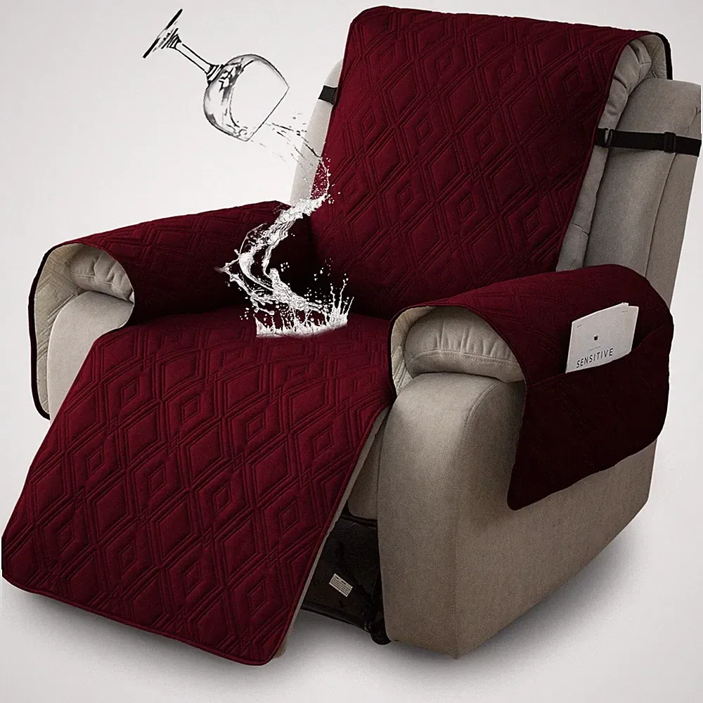 100% waterproof and non-slip diamond plaid recliner cushion, home decor
