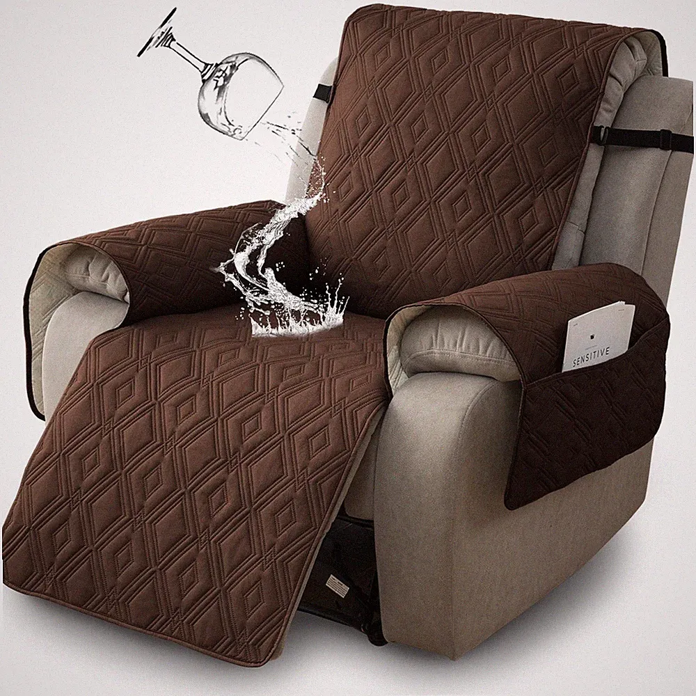 100% waterproof and non-slip diamond plaid recliner cushion, home decor