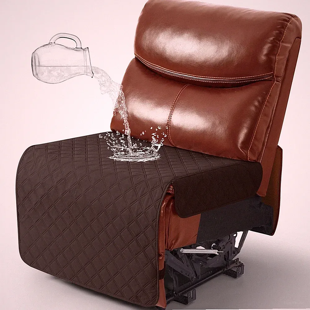 100% Waterproof Armless Chair Cover for Sectional Recliner Sofa - 1-Piece Ove...