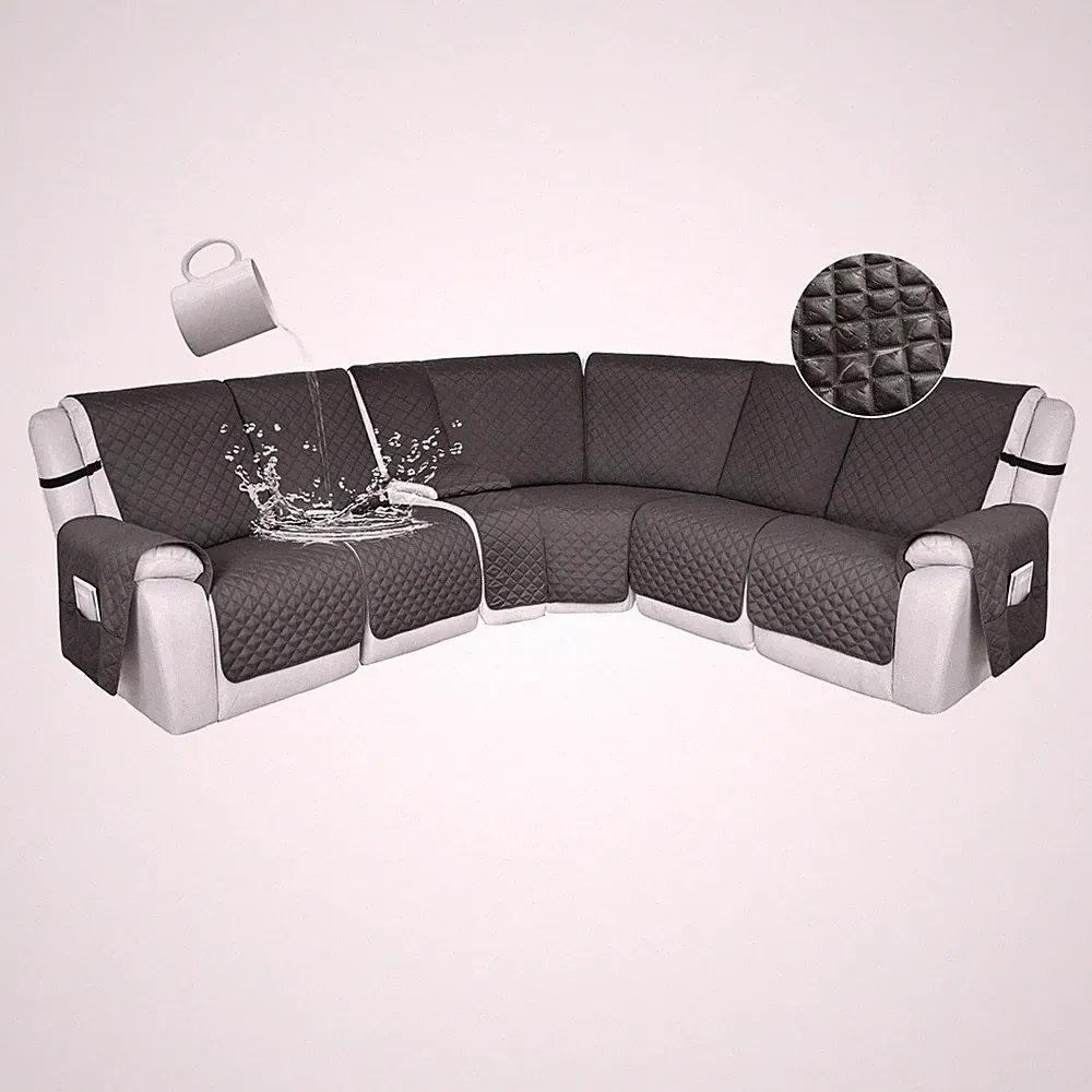100% Waterproof Reclining Sectional Couch Covers L Shape Recliner Sofa Cover...