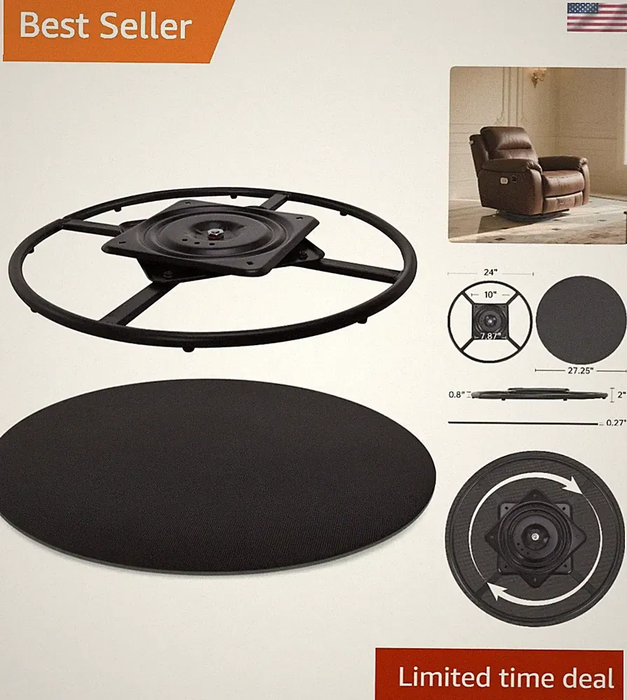 24 Inch Swivel Base Kit with EVA Pad - Perfect for Recliners & Lounge Chairs