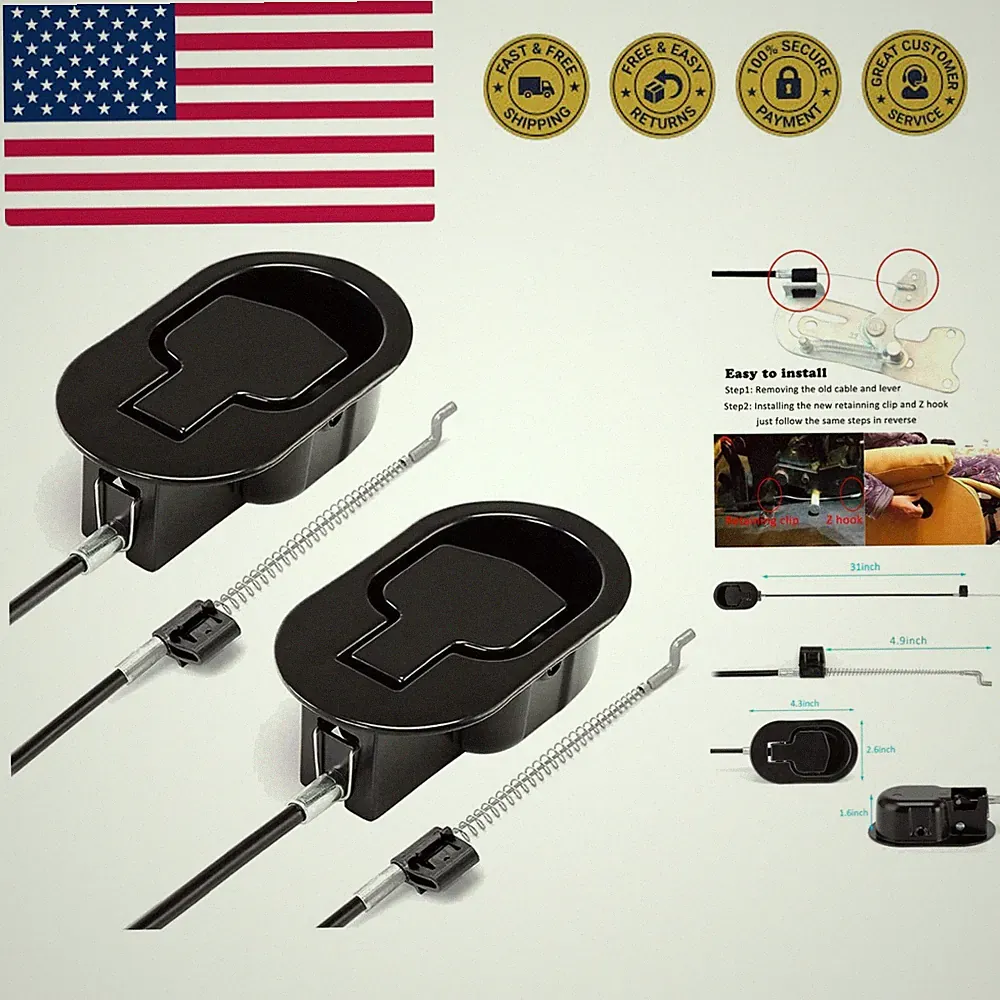 2Pcs Metal Recliner Handle Replacement Parts with Cable, Universal Sofa Chair...