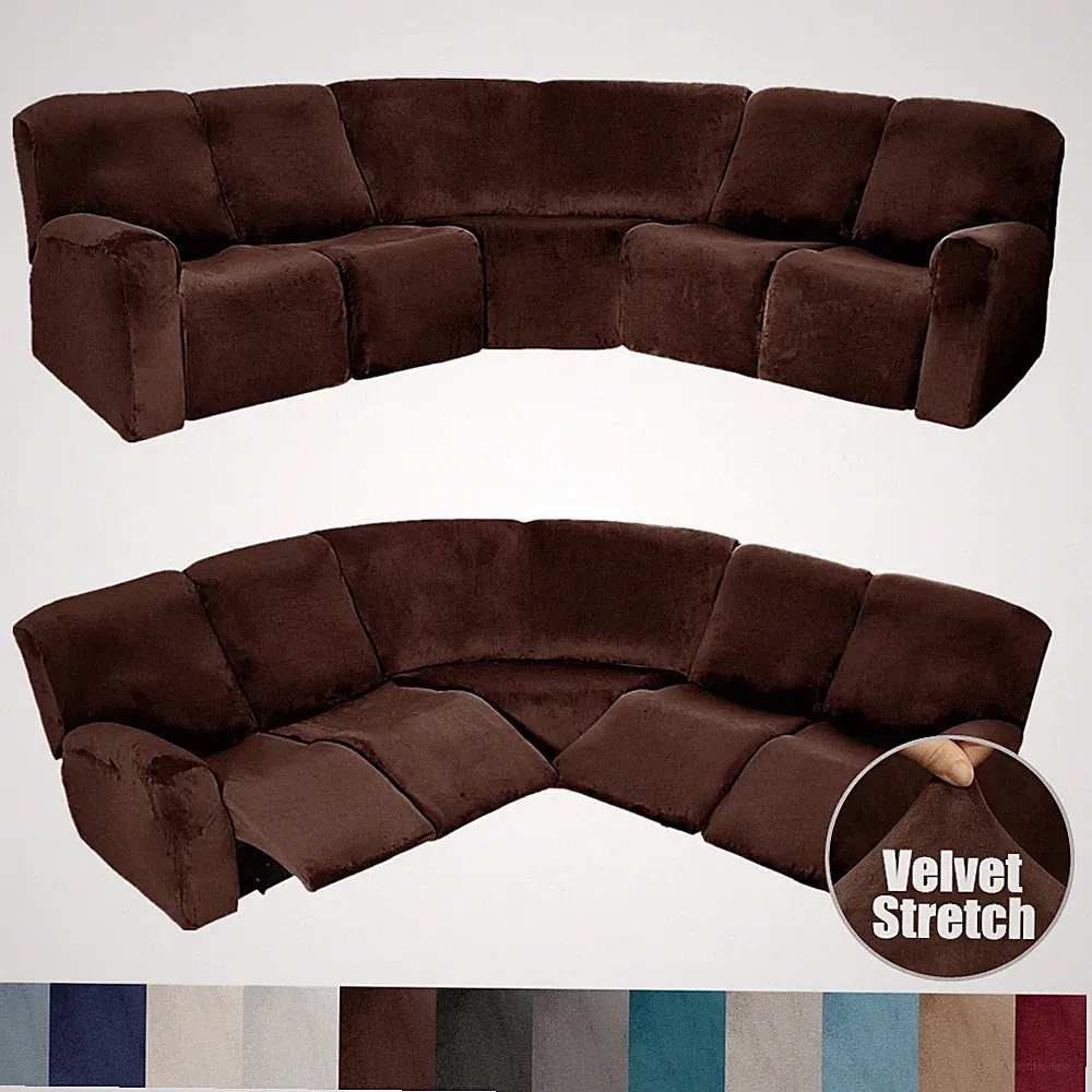 5 Seater Reclining Couch Covers 7-Piece L Shape Sectional Recliner Sofa Covers