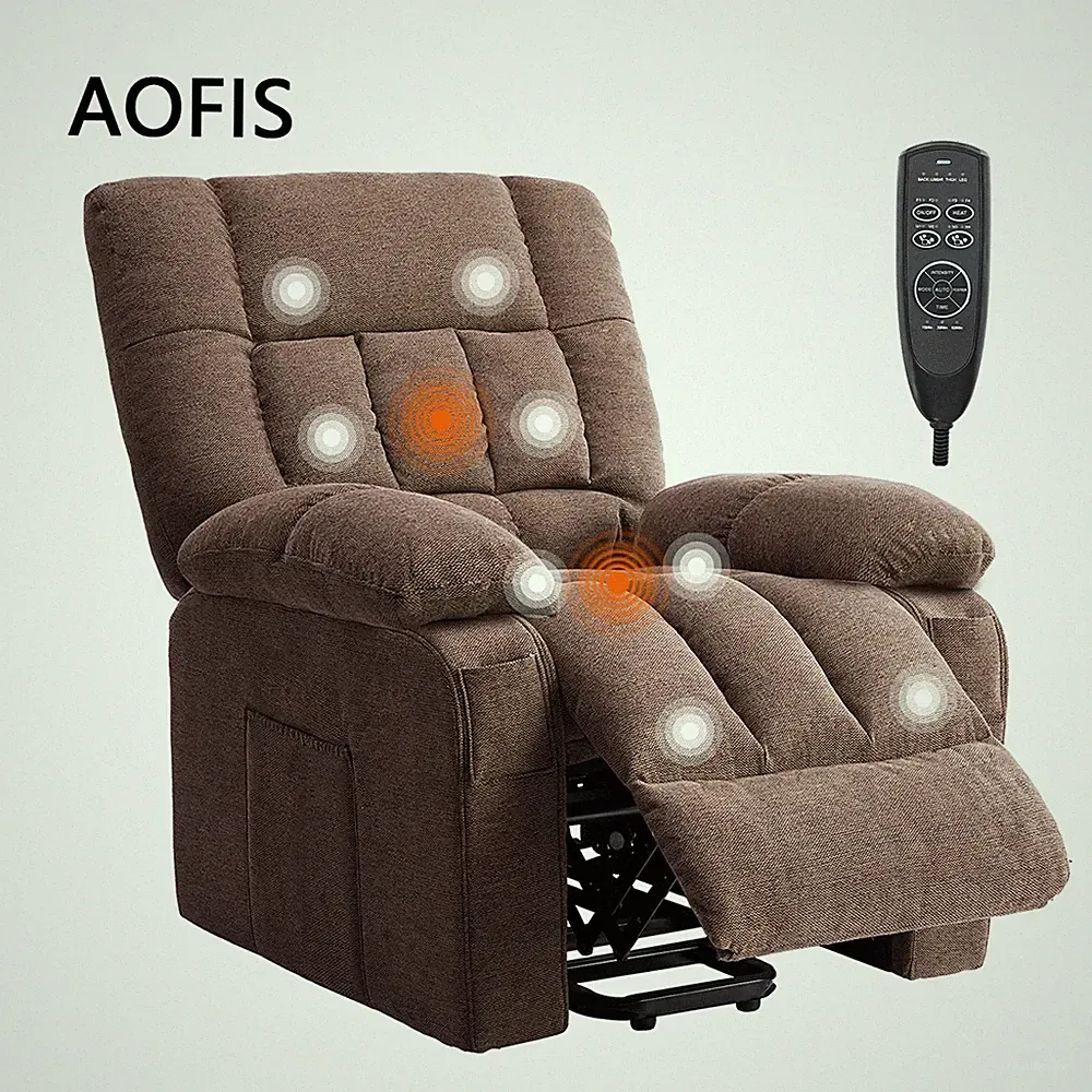 AOFIS Electric Power Lift Reclining Sofa Fabric Recliner Chair w/ Remote&Heating