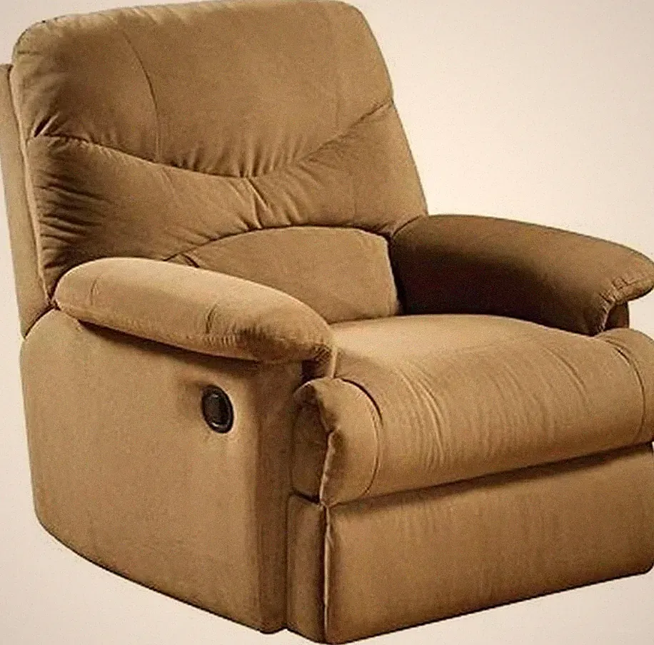 Arcadia Brown Wood Glider Recliner for Ultimate Comfort