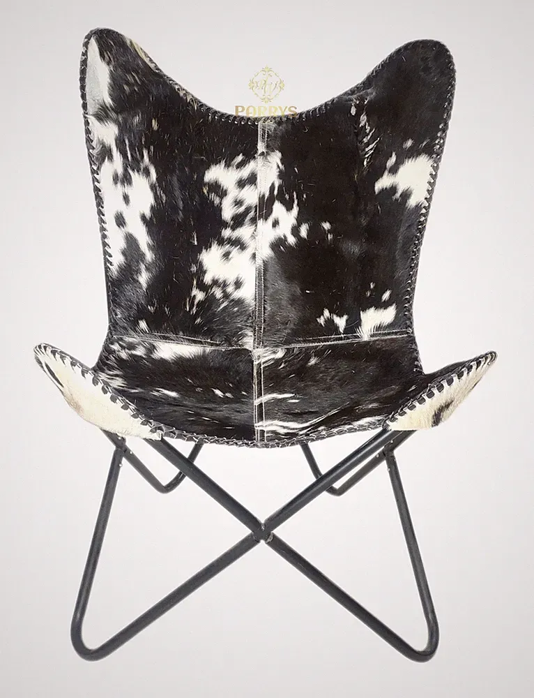 Black&White Leather Comfortable Recliner Chair With Iron Openable Frame PL2-181
