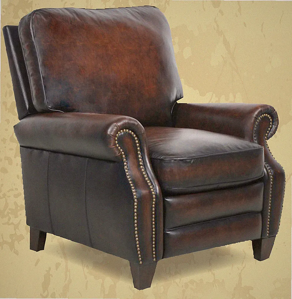 Barcalounger Briarwood II Genuine Stetson Coffee Leather Recliner Lounge Chair