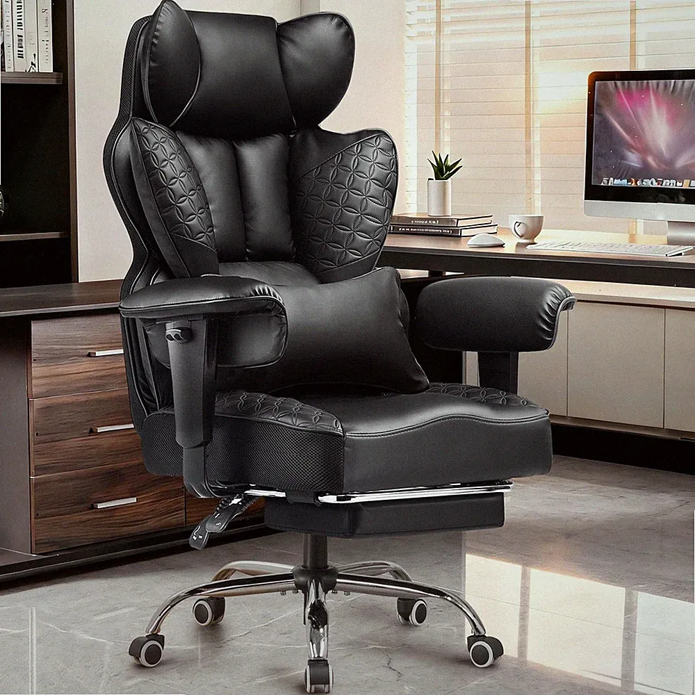 Big and Tall Office Chair Heavy Duty Gaming Chair with Deluxe Embossing Leath...