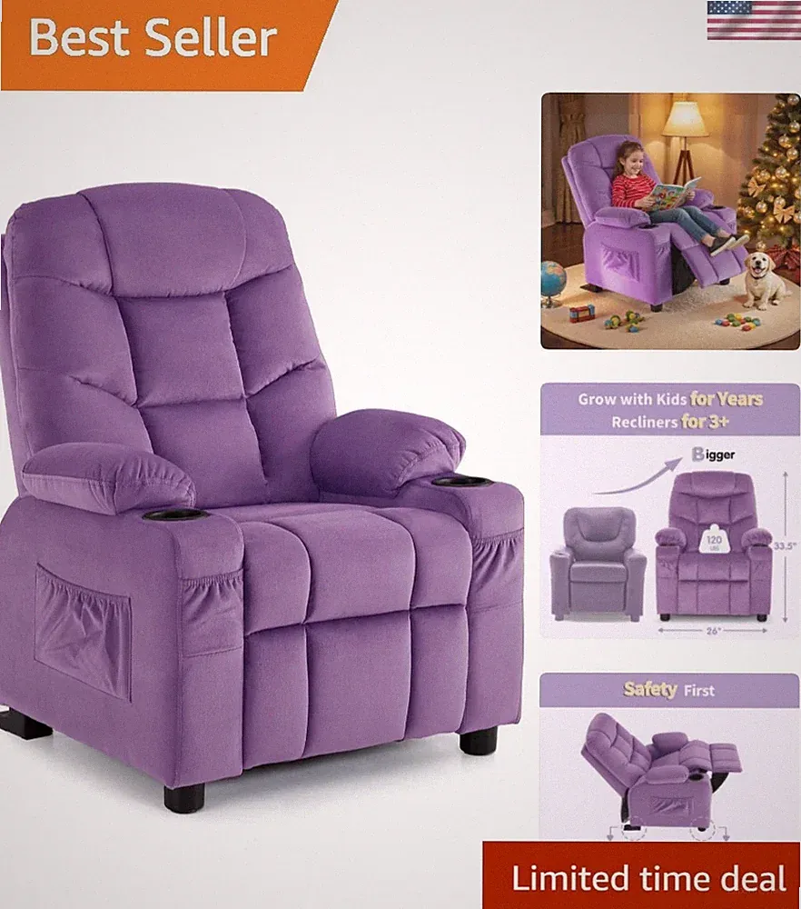 Big Kids Recliner for Ages 3+, Child Reclining Chair, Toddlers Recliner Sofa...