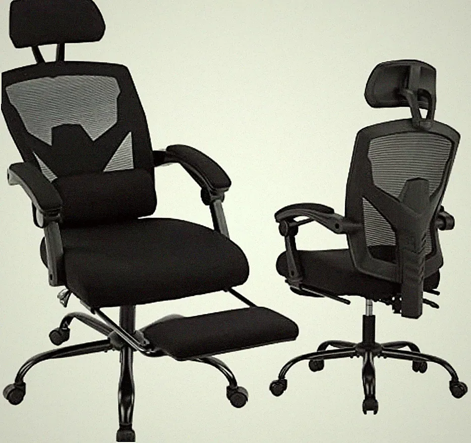 Black Home Office Desk Chair Reclining High Back Mesh Swivel Rolling Task Chair