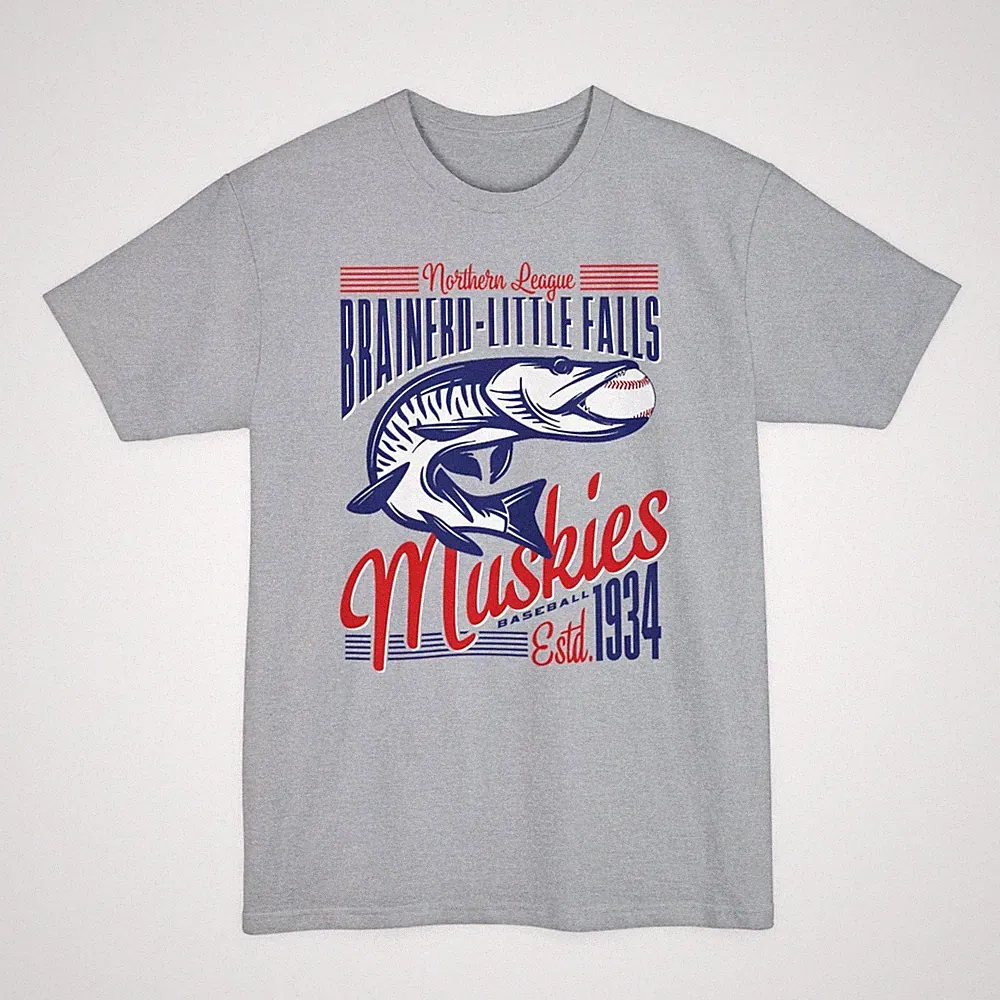 Brainerd Little Falls Muskies Minnesota Baseball BIG and TALL T-shirt