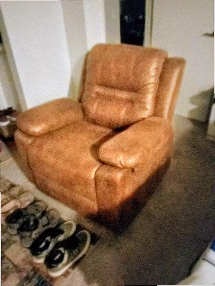 Brown Faux Leather Recliner( 3 months Old) ( Never Been Used)$125