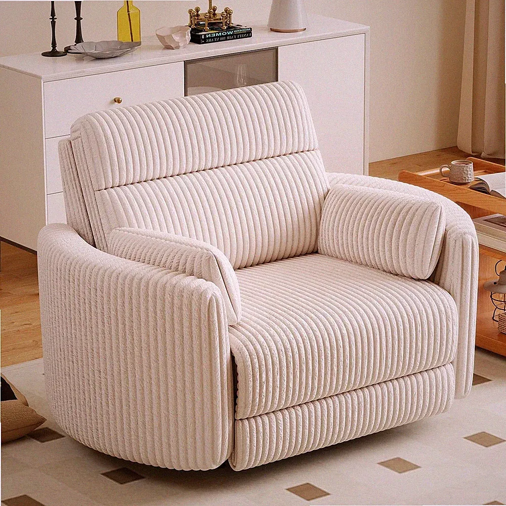 Canmov 52.4" Oversized Power Recliner Chair, Overstuffed Corduroy Recliner Sofa