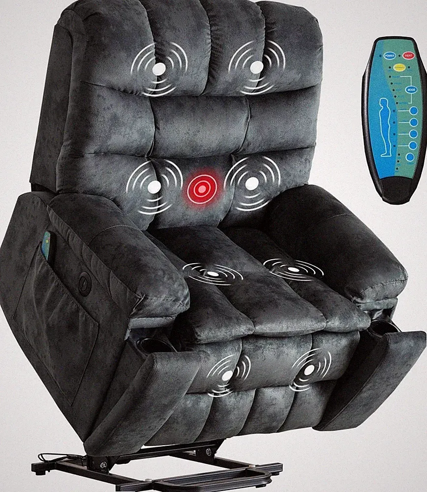 CANMOV Large Power Lift Recliner with Massage and Heat for Elderly, Heavy Duty