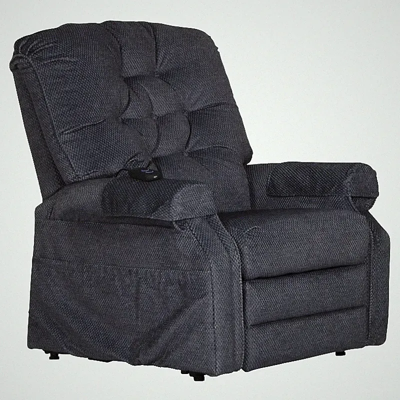 Catnapper Alger Power Lift Assist Lay Flat Recliner in Blue Polyester Fabric