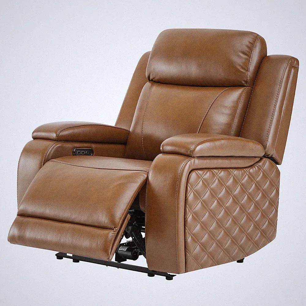 CHITA Genuine Leather Power Recliner Chairs, Zero Gravity Recliner w/ Headrest