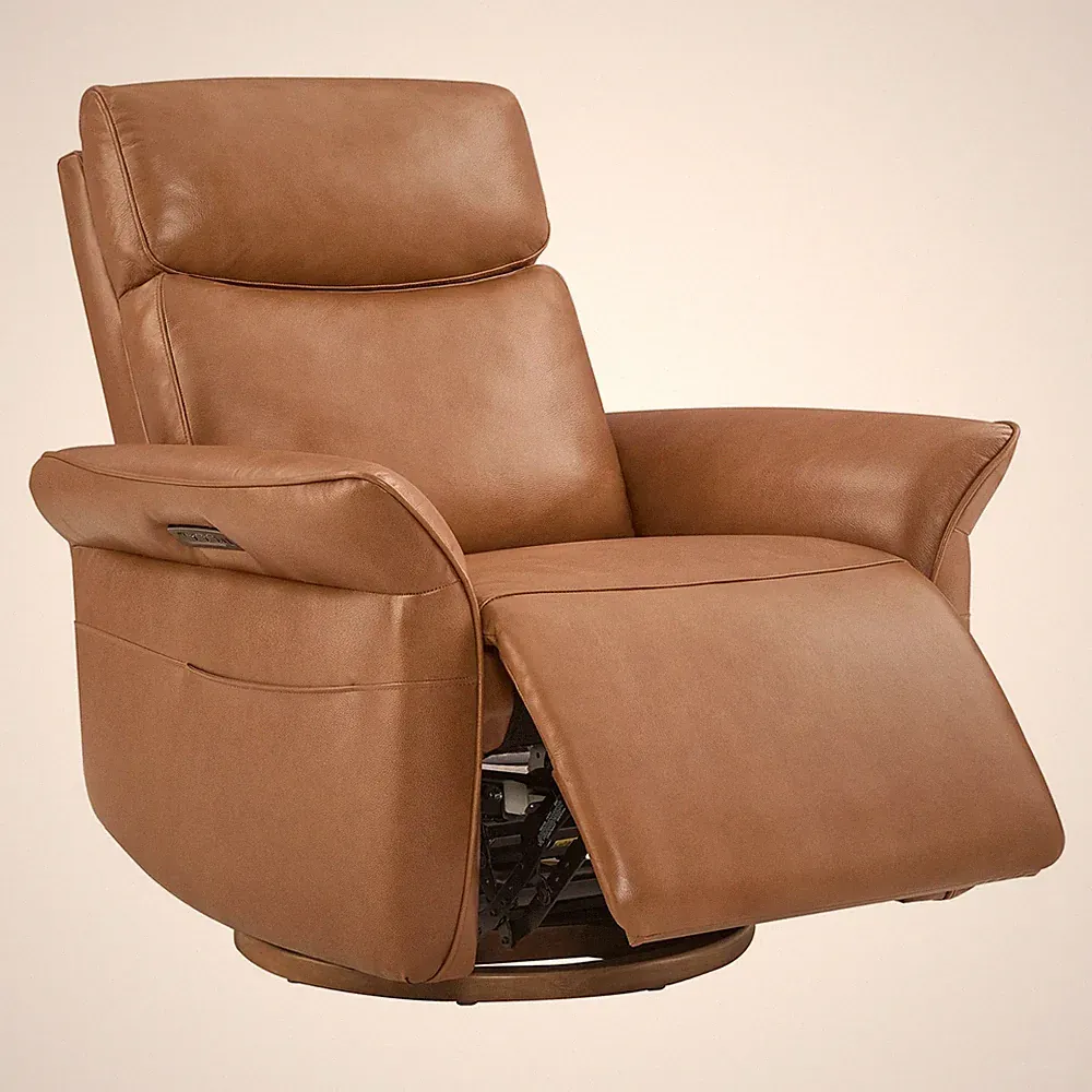 CHITA Power Recliner Chair,GenuineLeather Swivel Glider,GREENGARD Gold Certified