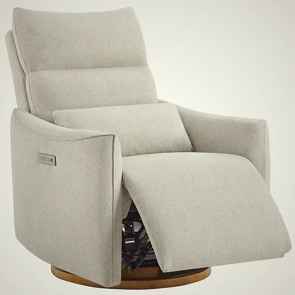 CHITA Swivel Rocker Recliner Chair,Power Nursery Glider Recliner,Solid Wood Base