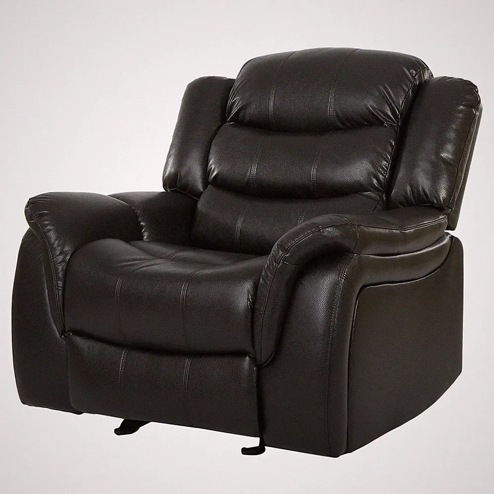 Christopher Knight Home Great Deal Furniture Merit Black Leather Recliner/Gli...