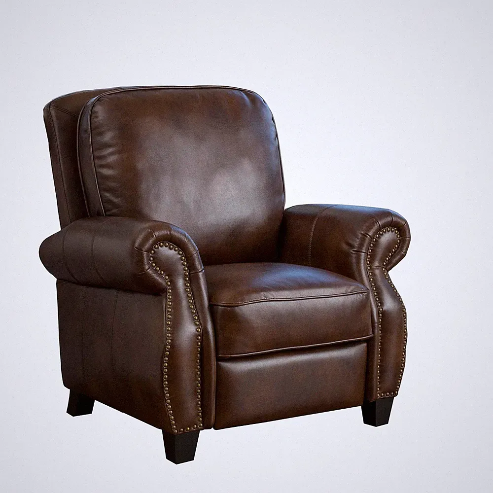 Christopher Knight Home Neville PU Push Back Recliner, 2-Tone Brown 36.25D x...
