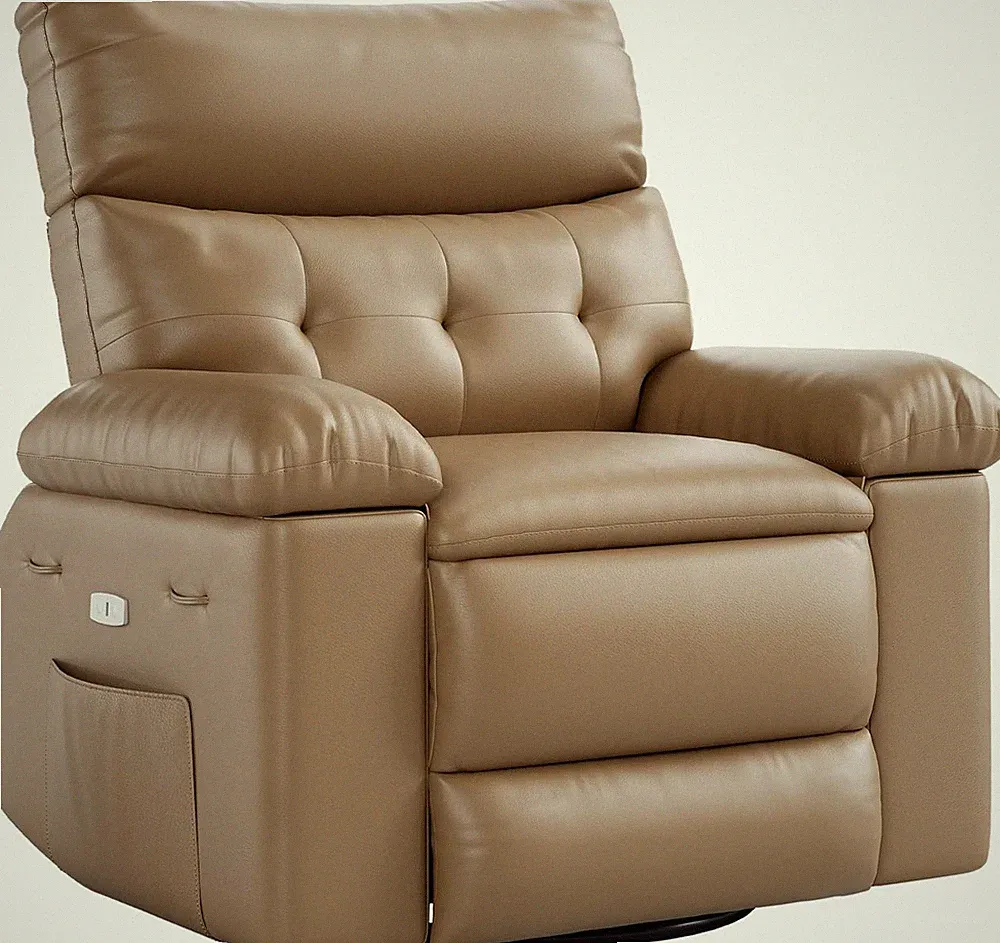 Comfortable Elderly Massage Recliner Chair with Heat & 360° Swivel - Yellow