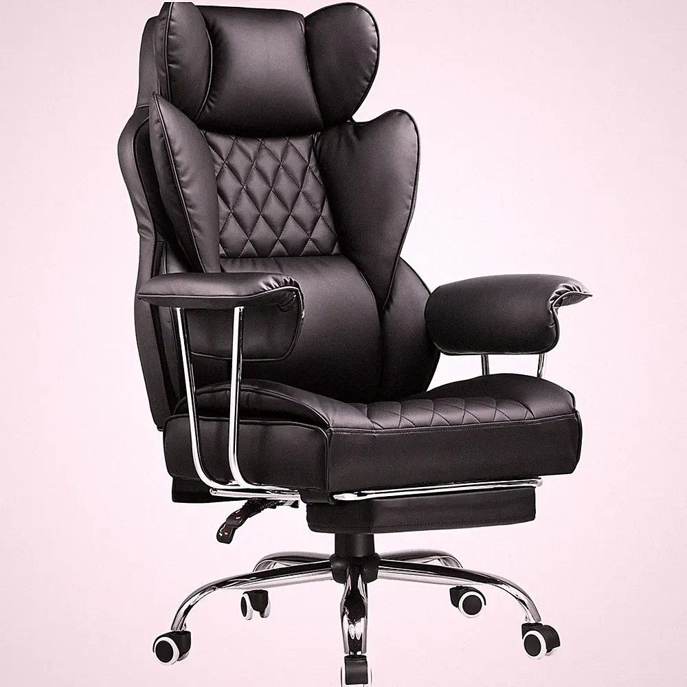COMHOMA Big and Tall Office Chair, High Back Leather Gaming Chair with Footre...