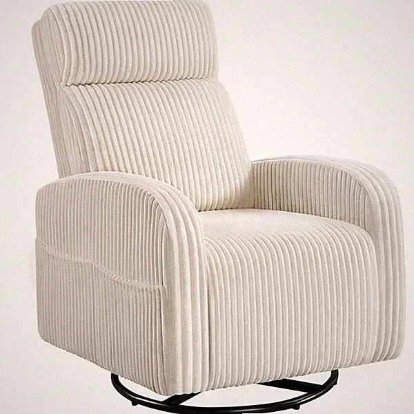 Corduroy Swivel Nursery Glider Recliner Chair, 360-Degree Nursing Gliding Rocker