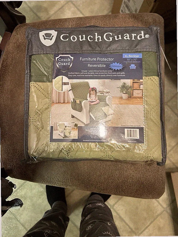 Couch Guard Furniture Protector For Recliner. Reversible. Oversized.