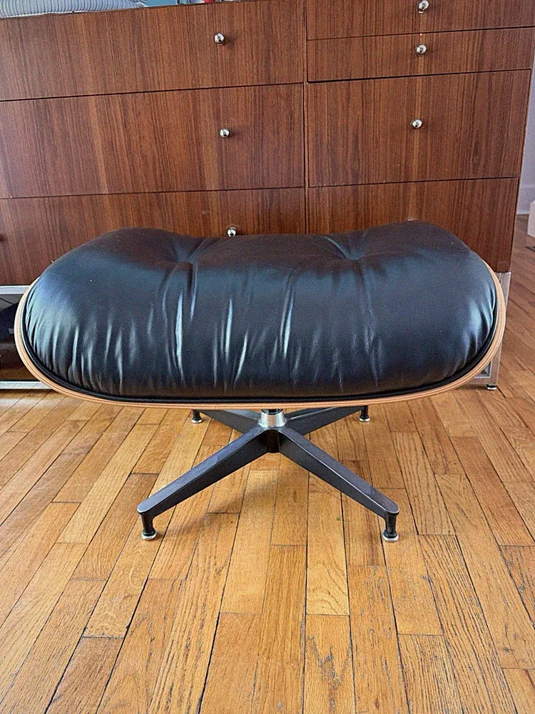Eames Lounge Chair Ottoman Herman Miller Black Cherry 2000’s Leather Original