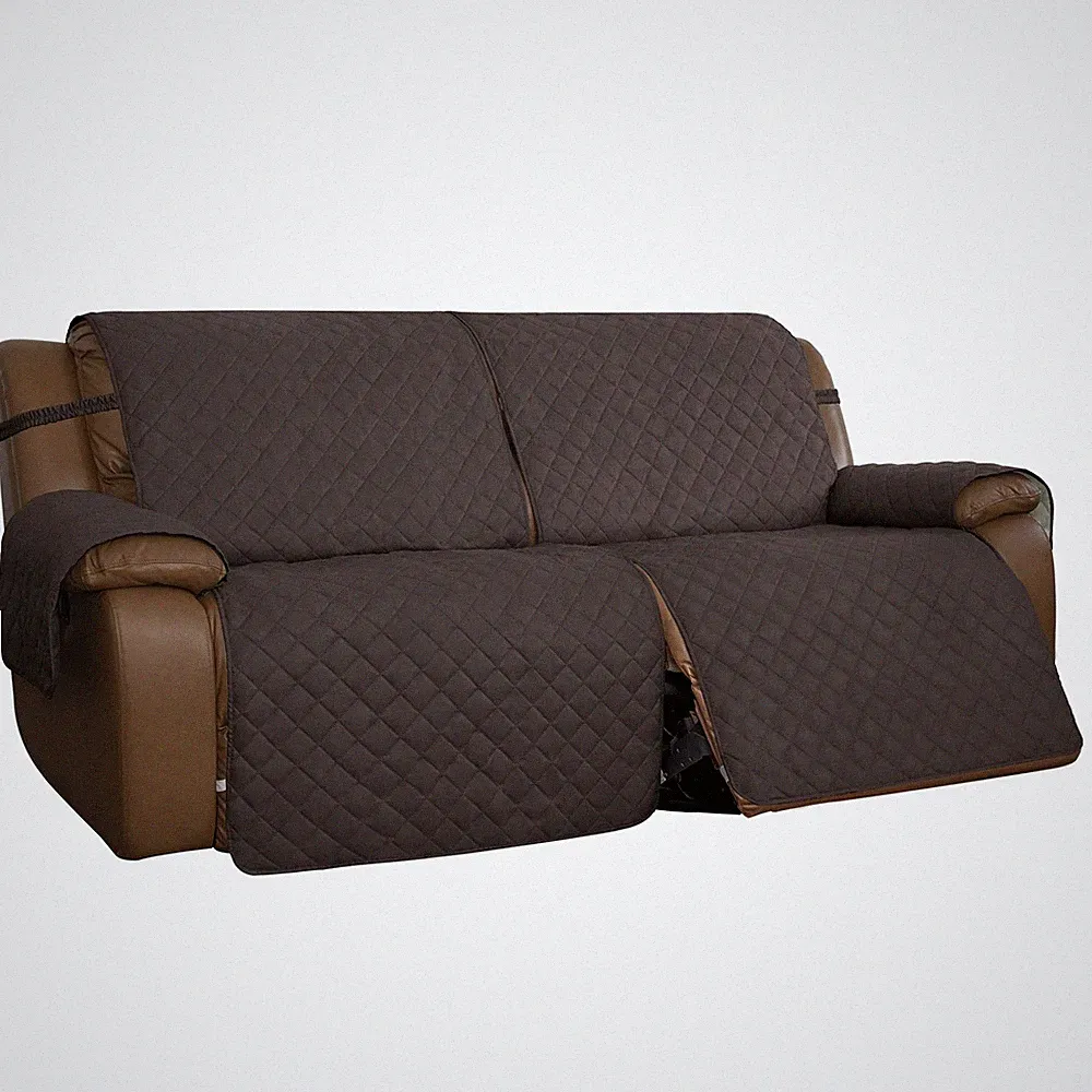 Easy-Going Oversized Loveseat Recliner 2 Seater, Chocolate/Beige