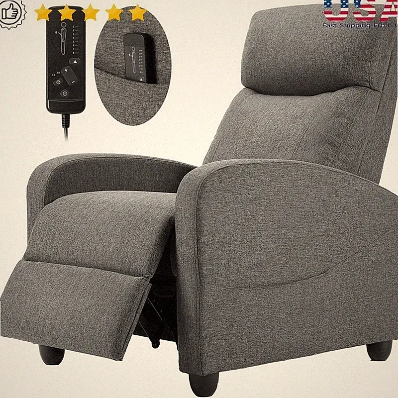 Ergonomic Massage Recliner Chair Durable PU PVC Compact Home Theater Seating New