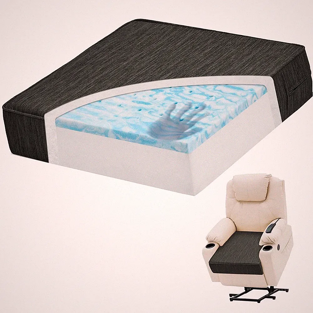 Extra Large Dual-Layer Gel Memory Foam Recliner Cushions for Elderly, 20x20x5...
