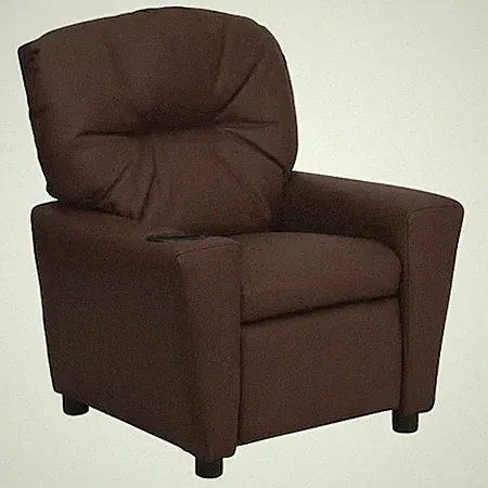 Flash Furniture Bt-7950-Kid-Brn-Lea-Gg Kids Recliner, 25" To 39" X 28"