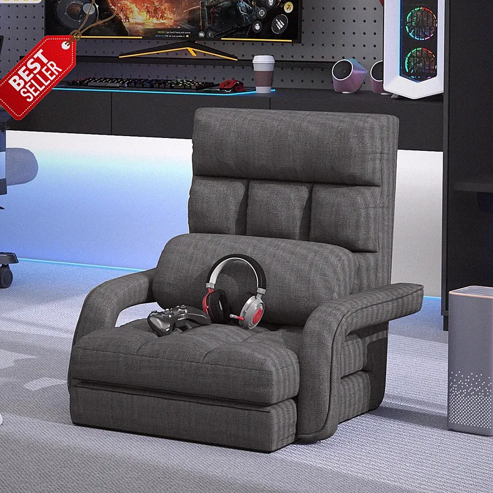 Floor Gaming Chair, 6 Position Adjustable Indoor Chaise Lounge Chair for Teens A