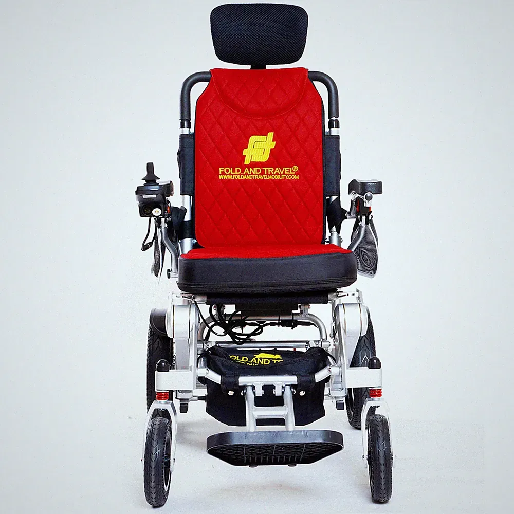 Fold And Travel Auto Recline Lightweight Foldable Electric Power Wheelchair
