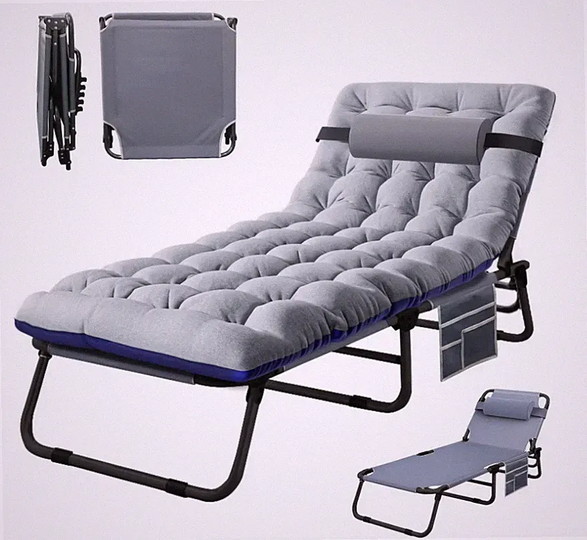 Folding Reclining Beach Sun Patio Chaise Lounge Chair Pool Lawn Lounger Outdoor