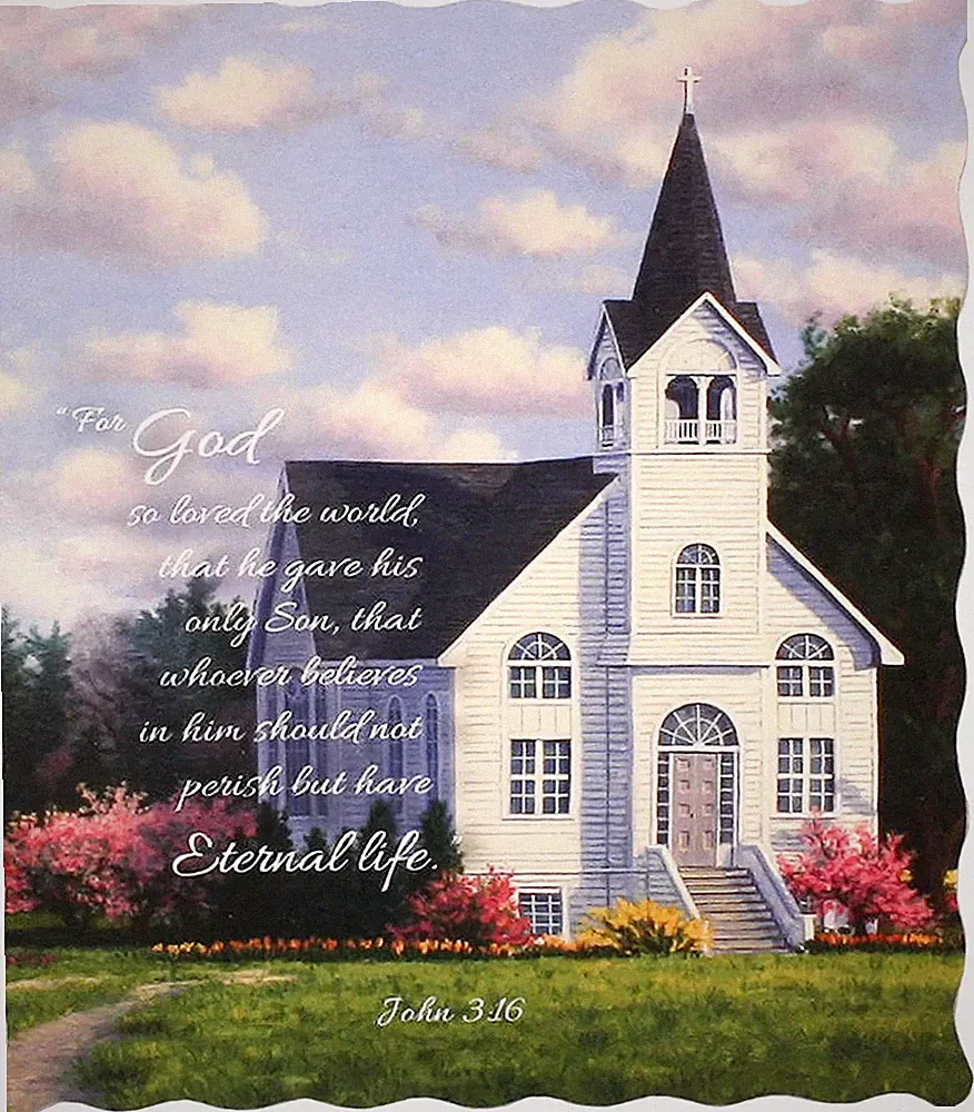 For God So Loved The World John 3:16 Religious Quilted Throw Blanket 50x60 in