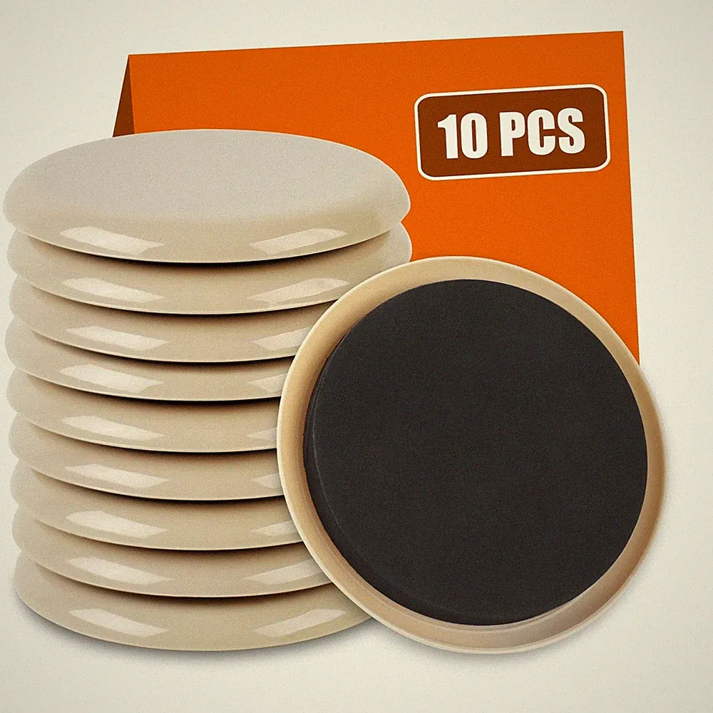 Furniture Moving Sliders 3.5 Inch for Carpet Hard Floors Reusable Gliders 10PK