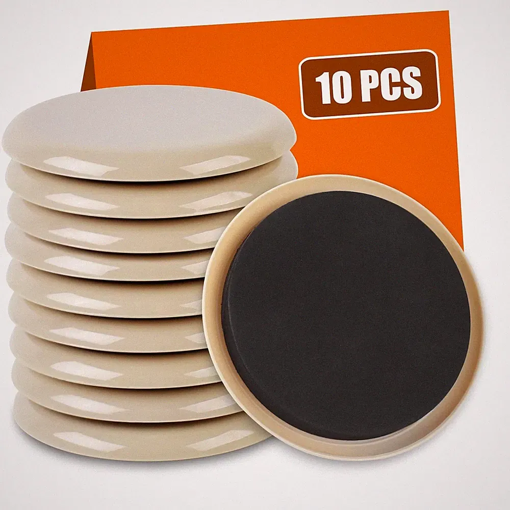 Furniture Moving Sliders 3.5 Inch for Carpet Hard Floors Reusable Gliders 10PK