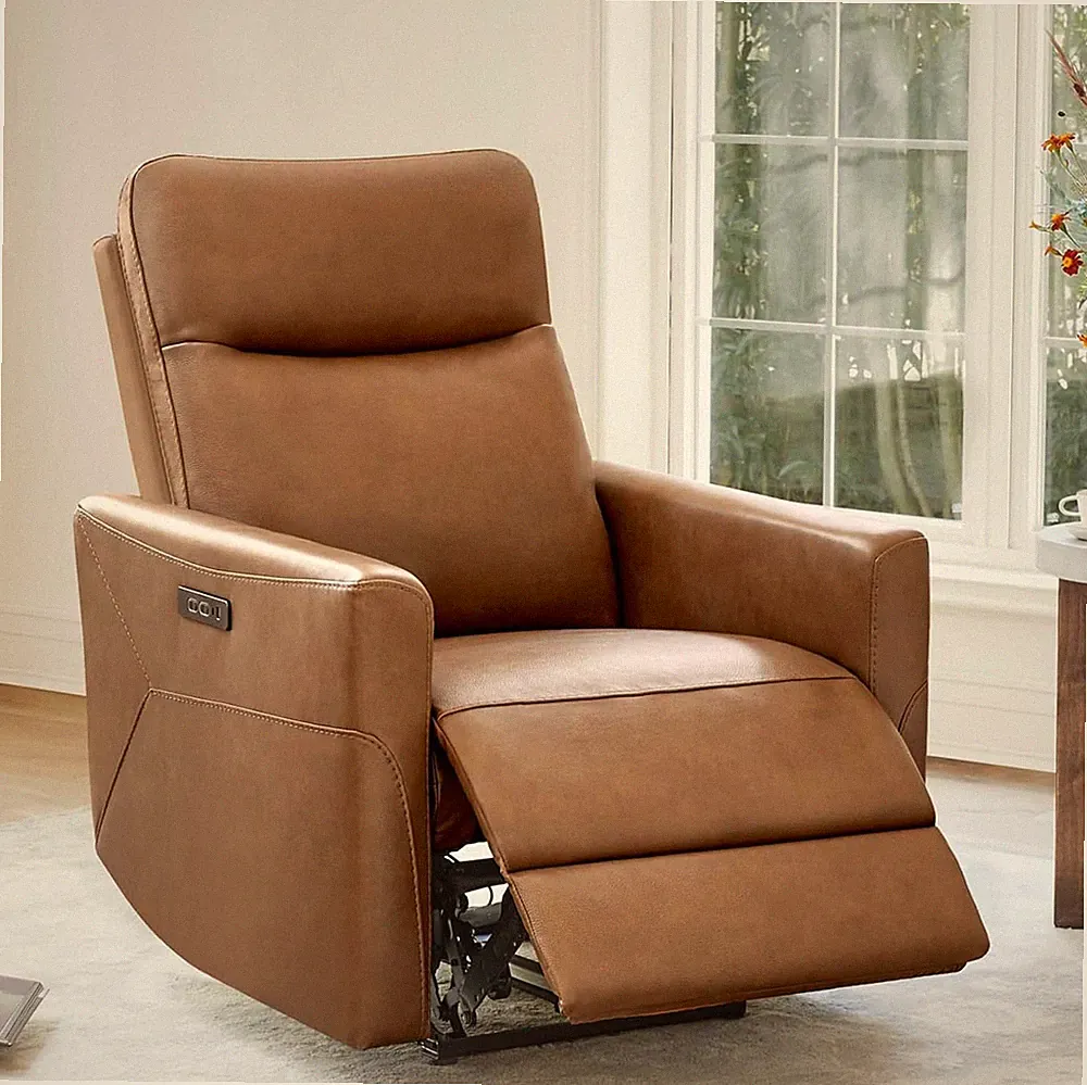 Genuine Leather Power Recliner Chair for Adults, Electric Wall Hugger Recliner f