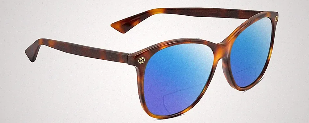 Gucci GG0024S Unisex Polarized BIFOCAL Sunglasses in Tortoise Havana 58mm 41 Opt