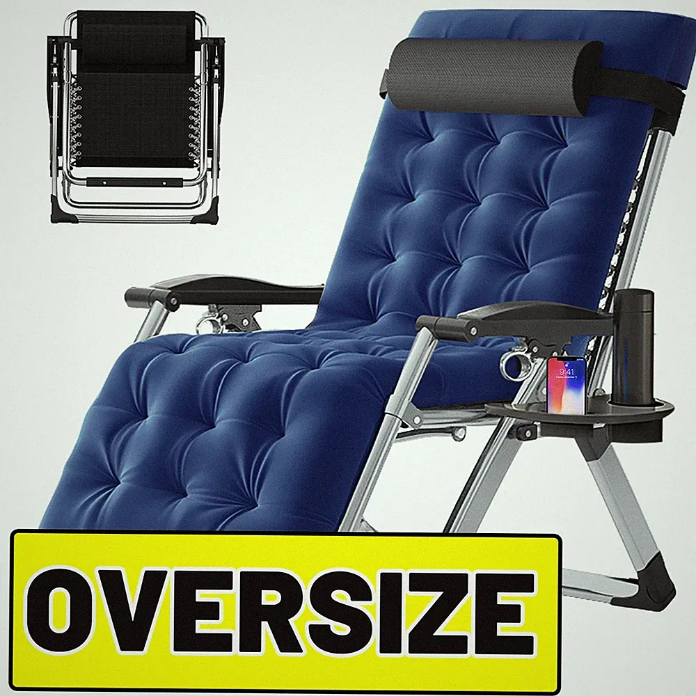 H&ZT Oversized Zero Gravity Chairs XL Ergonomic Recliner Folding Reclining Chair