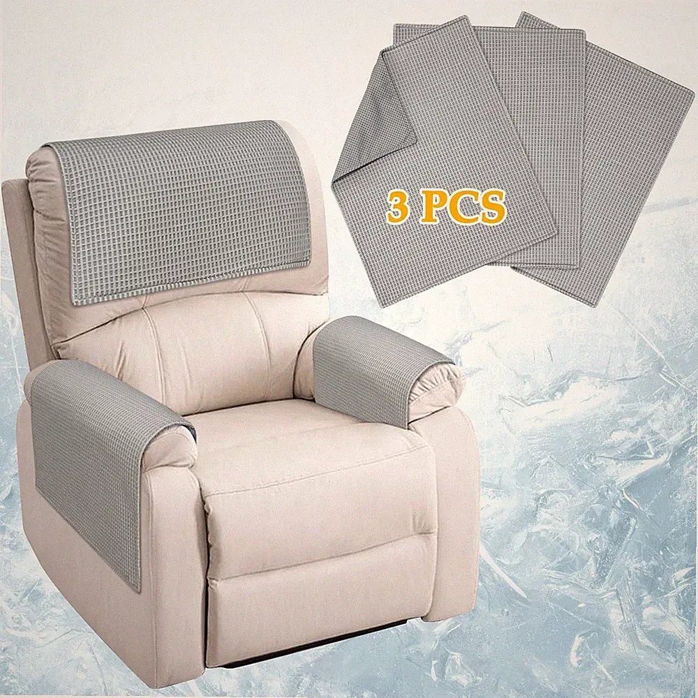 Headrest Covers for Recliners Protector Couch Armrest Covers Cooling Padded 3PCS