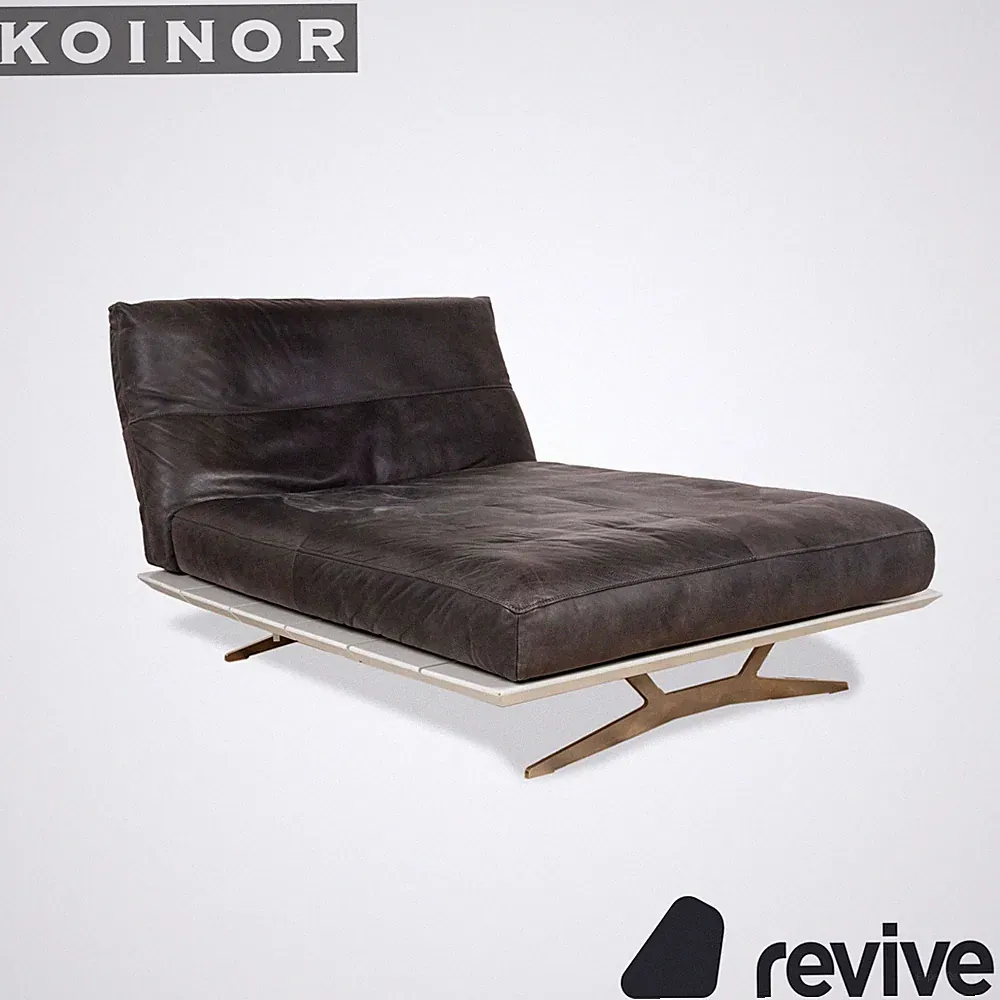 Koinor Marylin Leather Metal Recliner Gray White