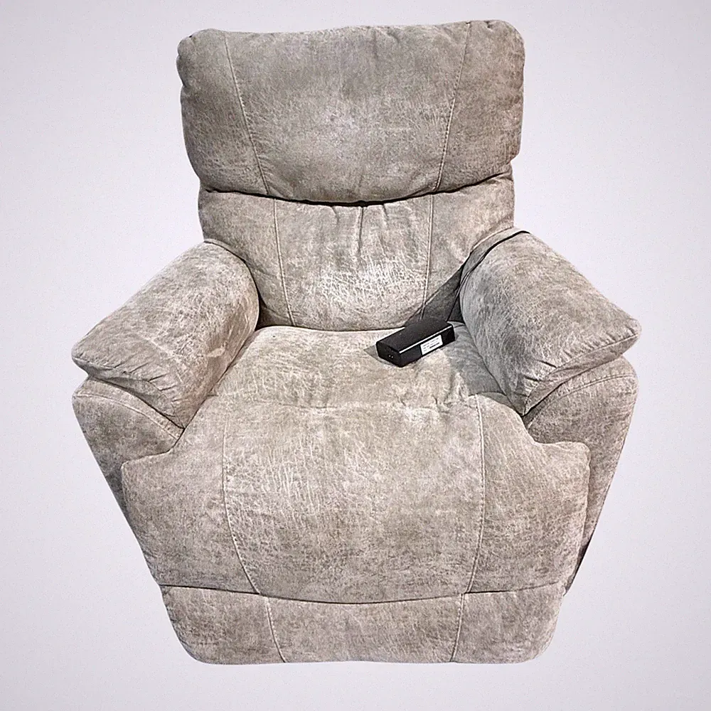 La-Z-Boy Trouper Mink Swivel Power Recliner Suede Taupe Beige- Local Pickup Only