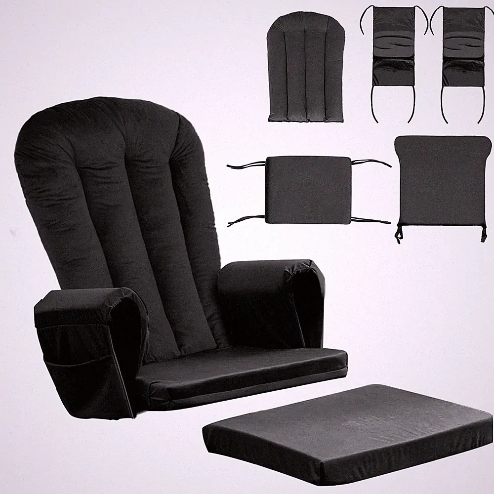 Large 5pc Glider Cushion Replacement Rocking Chair Cushion Recliner Ottoman Pad
