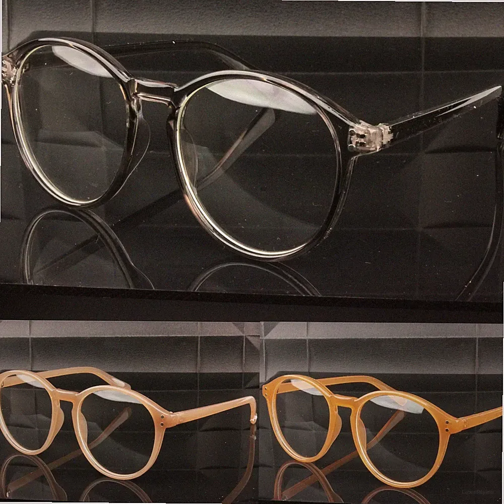 Large Oval Round Clear Lens Fashion Quality Geek Retro PC Glasses
