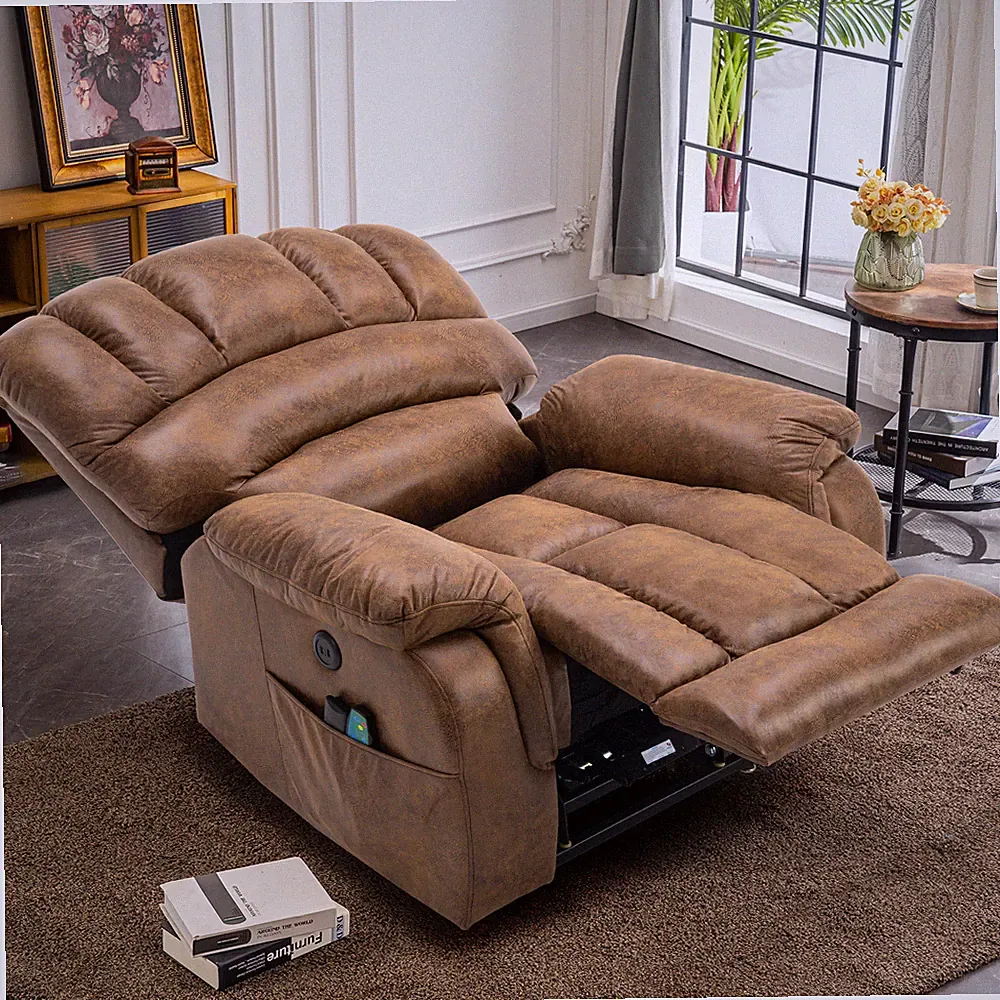 Lay Flat Dual Motor Power Lift Recliner for Elderly Big Man with Massage & Heat
